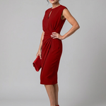 Callala | Draped Keyhole Midi Dress