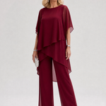 Surisette | Layered Chiffon Two Piece Pant Set