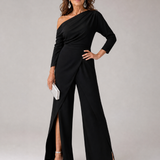 Linnssa | One Shoulder Wide Leg Jumpsuit