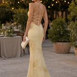 Talialette | Spaghetti Strap Corset Bodice Maxi Dress