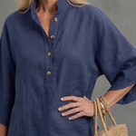 Frebeth | Button Front Relaxed Tunic Trouser Set