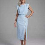 Camlette | Cap Sleeve Asymmetric Midi Dress