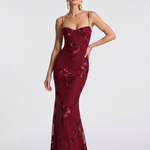 Casmae | Embroidered Strap Fitted Maxi Dress