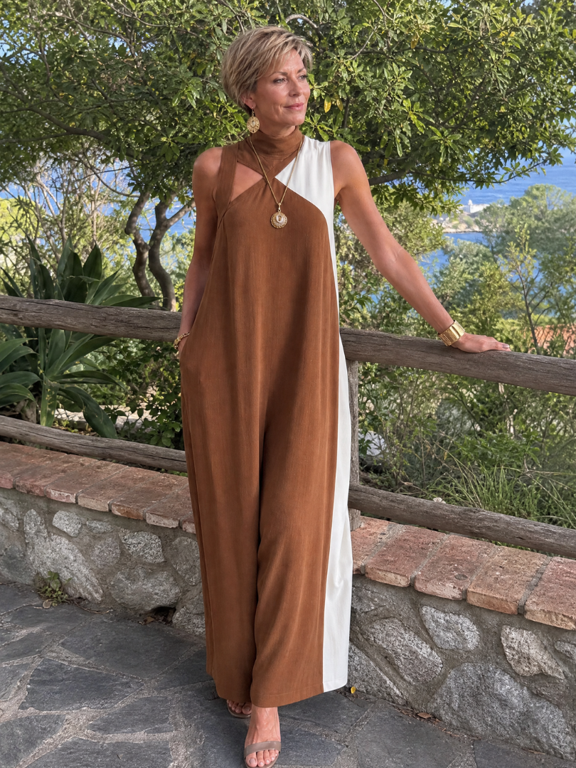 Lorney | Color Block Sleeveless Midi Dress