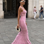 Serrin | Spaghetti Strap Crochet Detail Maxi Dress