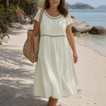 Milsette | Textured Short Sleeve Relaxed Knee Length Dress