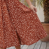 Milrin | Printed Button Front Belted Midi Dress