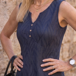 Odandra | Notch Neck Button Detail Mini Dress