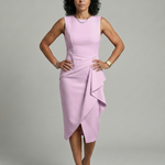 Esmenia | Asymmetric Drape Midi Dress