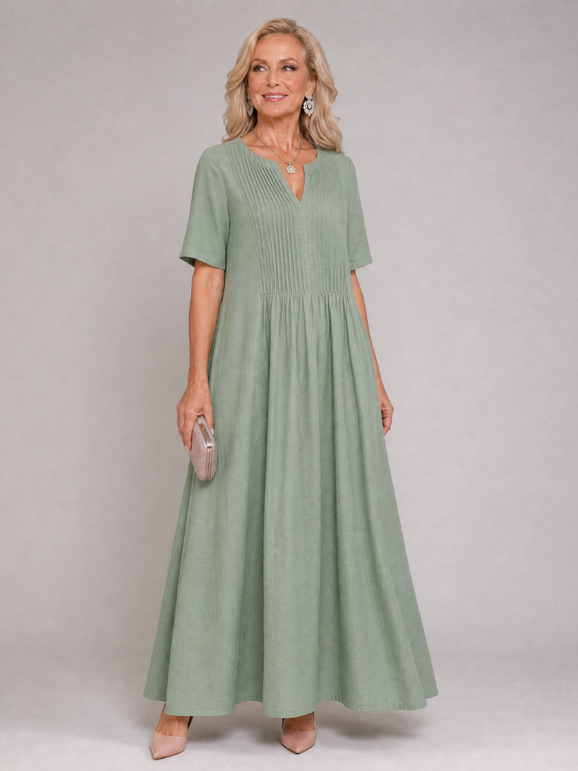 Casrina | Pleated V Neck Midi Dress