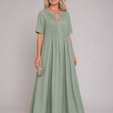 Casrina | Pleated V Neck Midi Dress