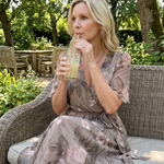 Daldra | Flutter Sleeve Gathered Waist Floral Print Midi Dress