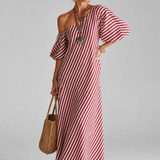 Vesrose | Striped Empire Waist Midi Dress