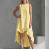 Talnia | Sleeveless High Low Flowing Shape Midi Dress