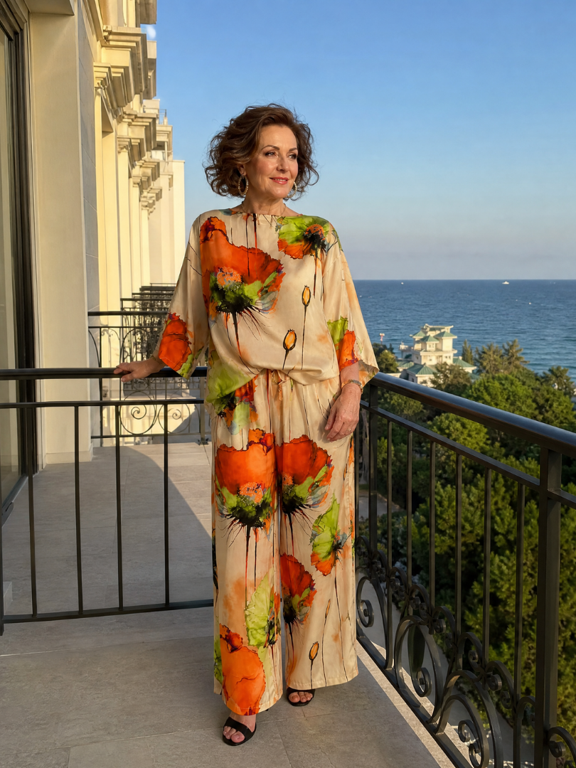 Milnia | Floral Two Piece Pant Set