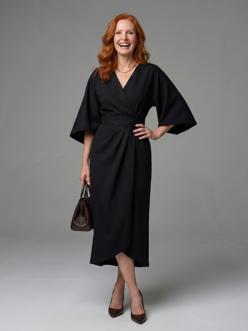 Dorsette | Sculpted Waist Panel Midi Dress