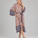 Fiossa | Floral Satin Wrap Lounge Robe