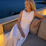 Corthea | Asymmetric Layered Round Neck Maxi Dress