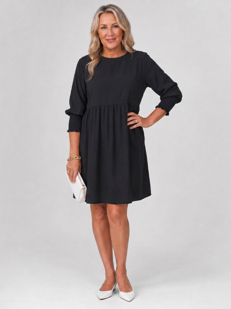 Gretawyn | Long Sleeve Smocked Cuffs Mini Dress