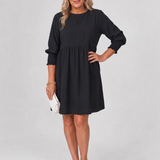 Gretawyn | Long Sleeve Smocked Cuffs Mini Dress