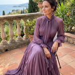 Sermae | Tie Neck Ruffle Tiered Maxi Dress