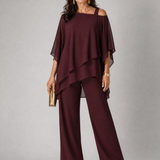 Taliadra | Layered Asymmetrical Two Piece Pant Set