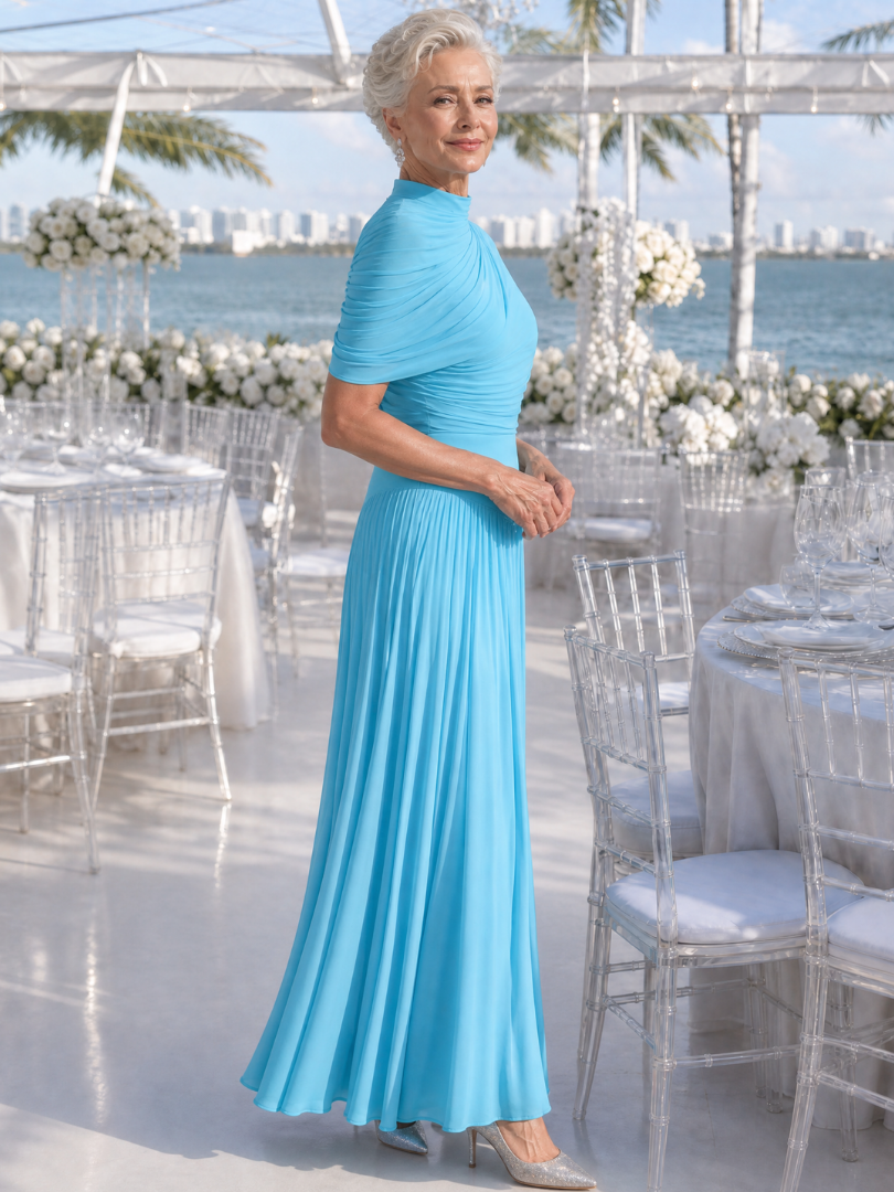 Larnia | One Shoulder Draped Bodice Maxi Dress