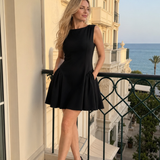 Milrose | Sleeveless Structured Flared Skirt Mini Dress