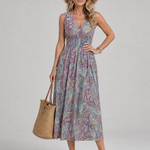 Wila | Sleeveless Paisley Print Midi Dress