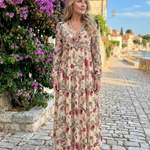 Tovawyn | Floral Print Long Sleeve Tiered Maxi Dress
