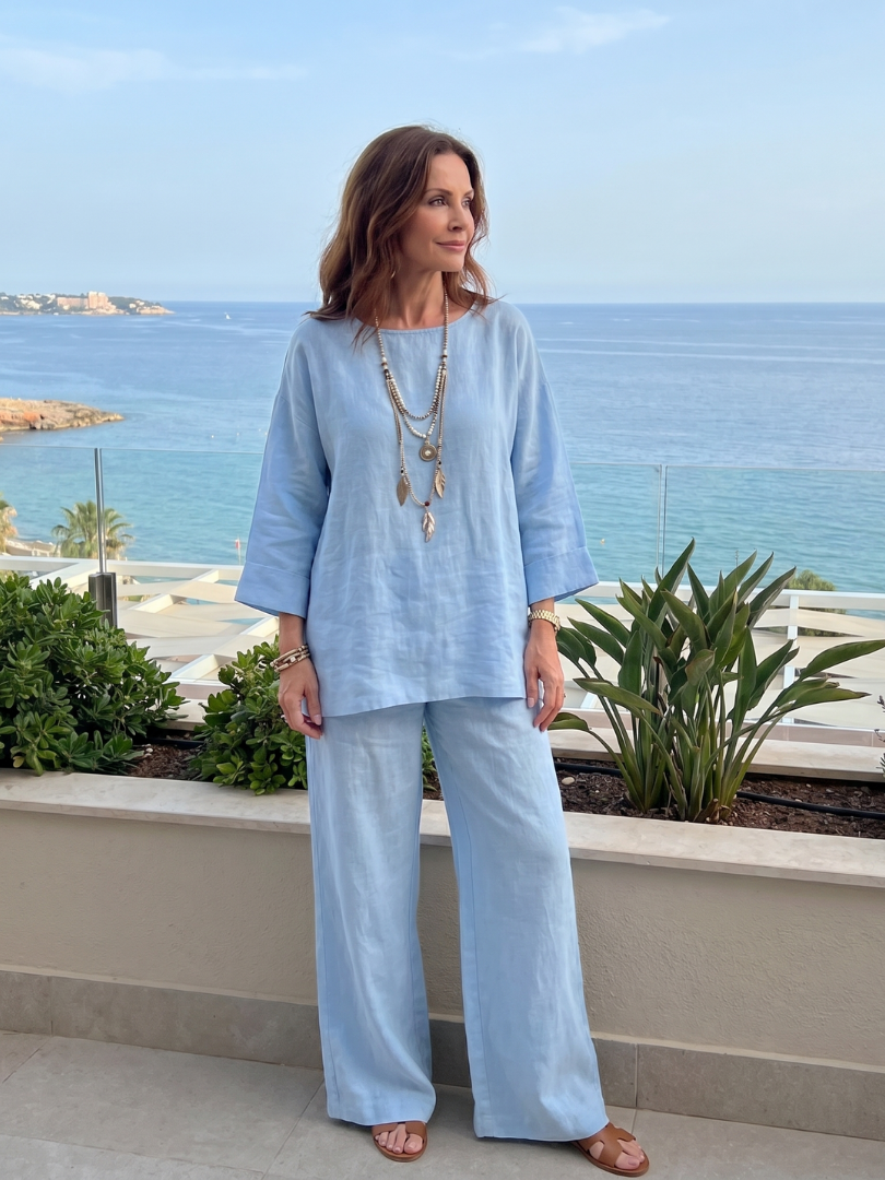 Saffa | Oversized Tunic Wide Leg Pant Set