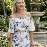 Orlalia | Off Shoulder Soft Floral Print Midi Dress