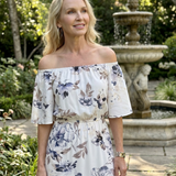 Orlalia | Off Shoulder Soft Floral Print Midi Dress