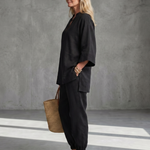 Perrina | V Neck Tunic Gathered Trouser Set