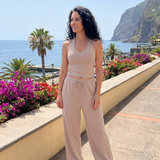 Valmae | Sleeveless Scoop Neck Top And Wide Leg Pants Set