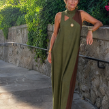 Lorney | Color Block Sleeveless Midi Dress