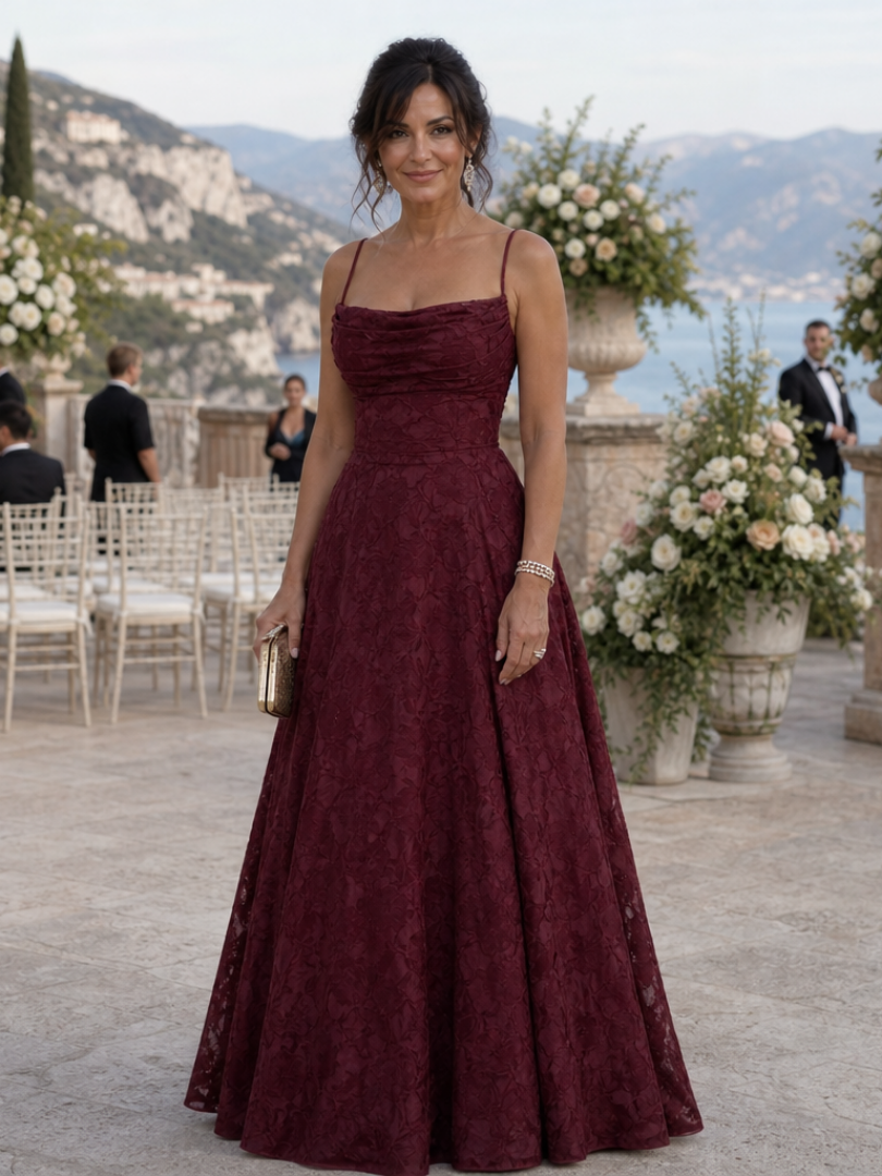 Fiorin | Spaghetti Strap Full Lace Maxi Dress