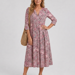 Daline | Vintage Front Three Quarter Sleeve Midi Dress