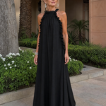 Giania | Sleeveless Ruffle Neck Maxi Dress