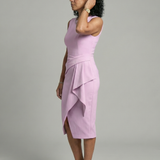 Esmenia | Asymmetric Drape Midi Dress