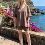 Saffthea | V Neck Top And Shorts Relaxed Fit Set