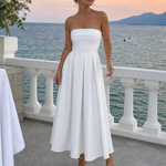 Permae | Strapless Structured Bodice Midi Dress