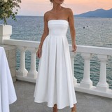 Permae | Strapless Structured Bodice Midi Dress
