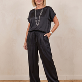 Beldra | Short Sleeve Drawstring Waist Pants Set