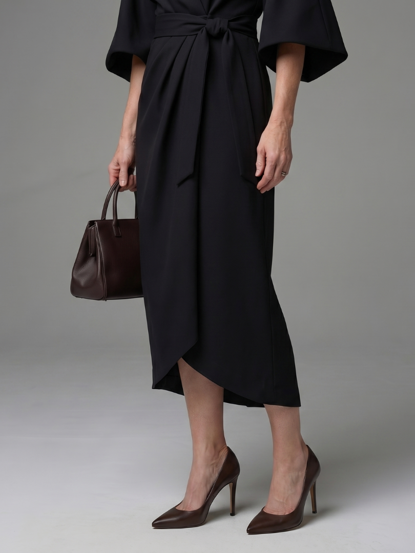 Dorsette | Sculpted Waist Panel Midi Dress
