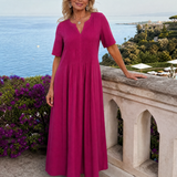 Casrina | Pleated V Neck Midi Dress