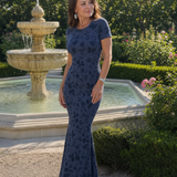 Callavia | Short Sleeve Crew Neck Midi Dress