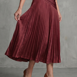Mirna | Pleated Waistline Stripe Midi Dress