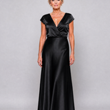 Dellora | Cap Sleeve Wrap Bodice Maxi Dress