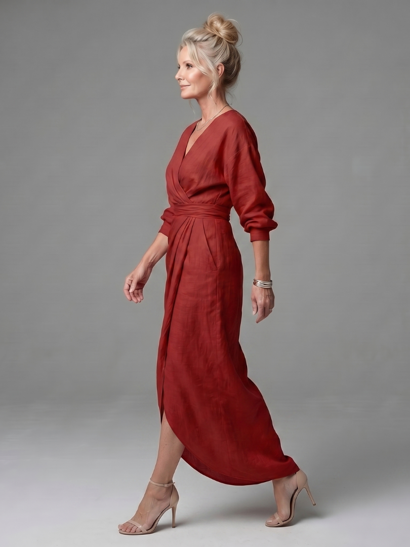 Giandra | Diagonal Drape Maxi Dress